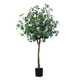 Meneco Potted Artificial plant Plant – 5ft Tall Fake Plant Large Faux plant Indoor Home Decor Fake Floor Plant in Pot (60”, Eucalyptus) image 0